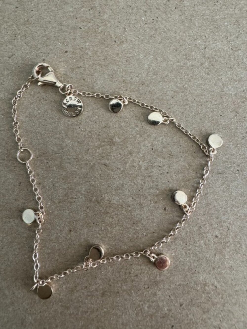 J.Crew 14k gold‑plated dot charm bracelet in rose gold